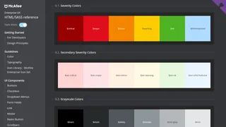 Screenshot of McAfee Enterprise Living Style Guide semantic colors
